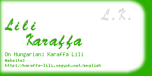 lili karaffa business card